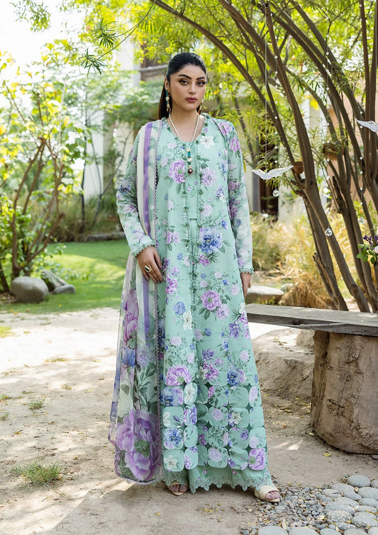 GARDENELLE DIGITAL PRINTED LAWN FRONT AND DIGITAL PRINTED CHIFFON DUPATTA FROM ELAF PRINTS WITH CHIFFON DUPATTA COLLECTION 2025.