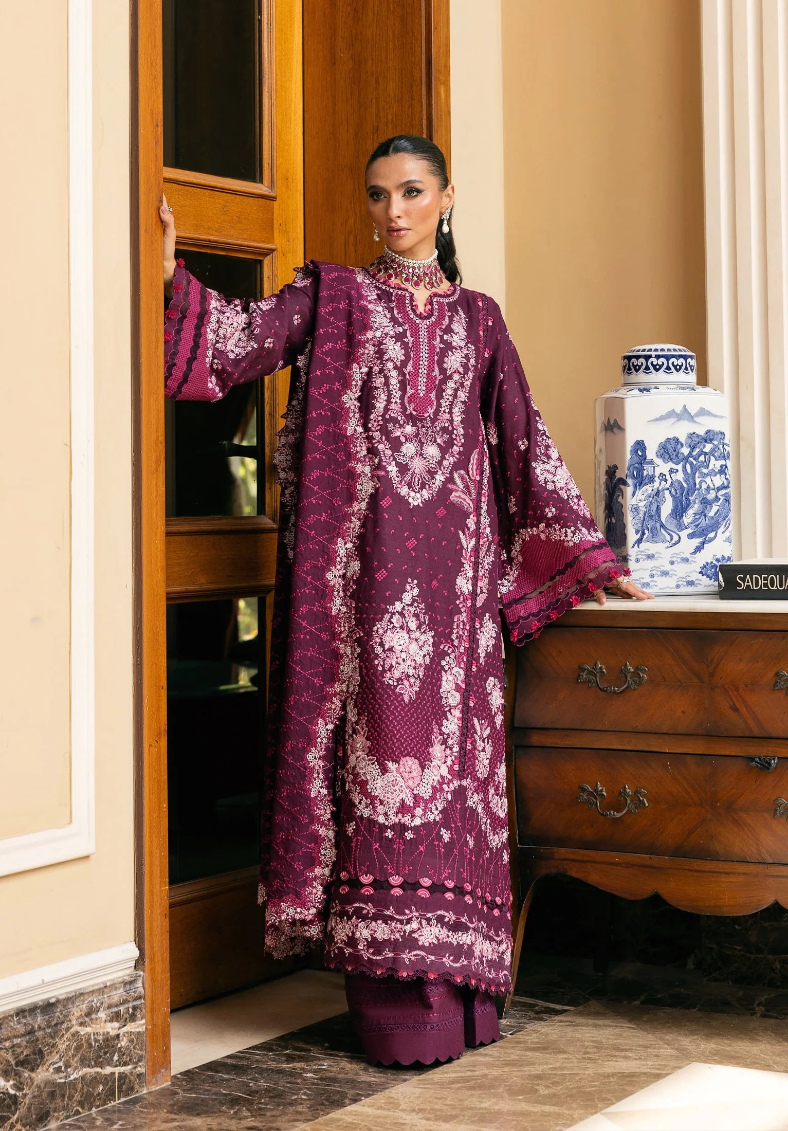 BERRYBLUSH wearing this beautiful dress FROM LUXURY WINTER '25.