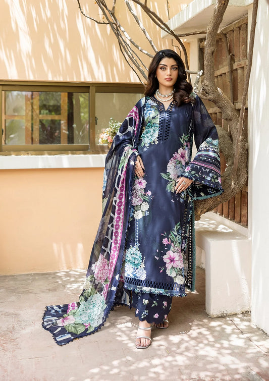 TWILIGHT GARDEN DIGITAL PRINTED LAWN FRONT AND DIGITAL PRINTED CHIFFON DUPATTA FROM ELAF PRINTS WITH CHIFFON DUPATTA COLLECTION 2025.