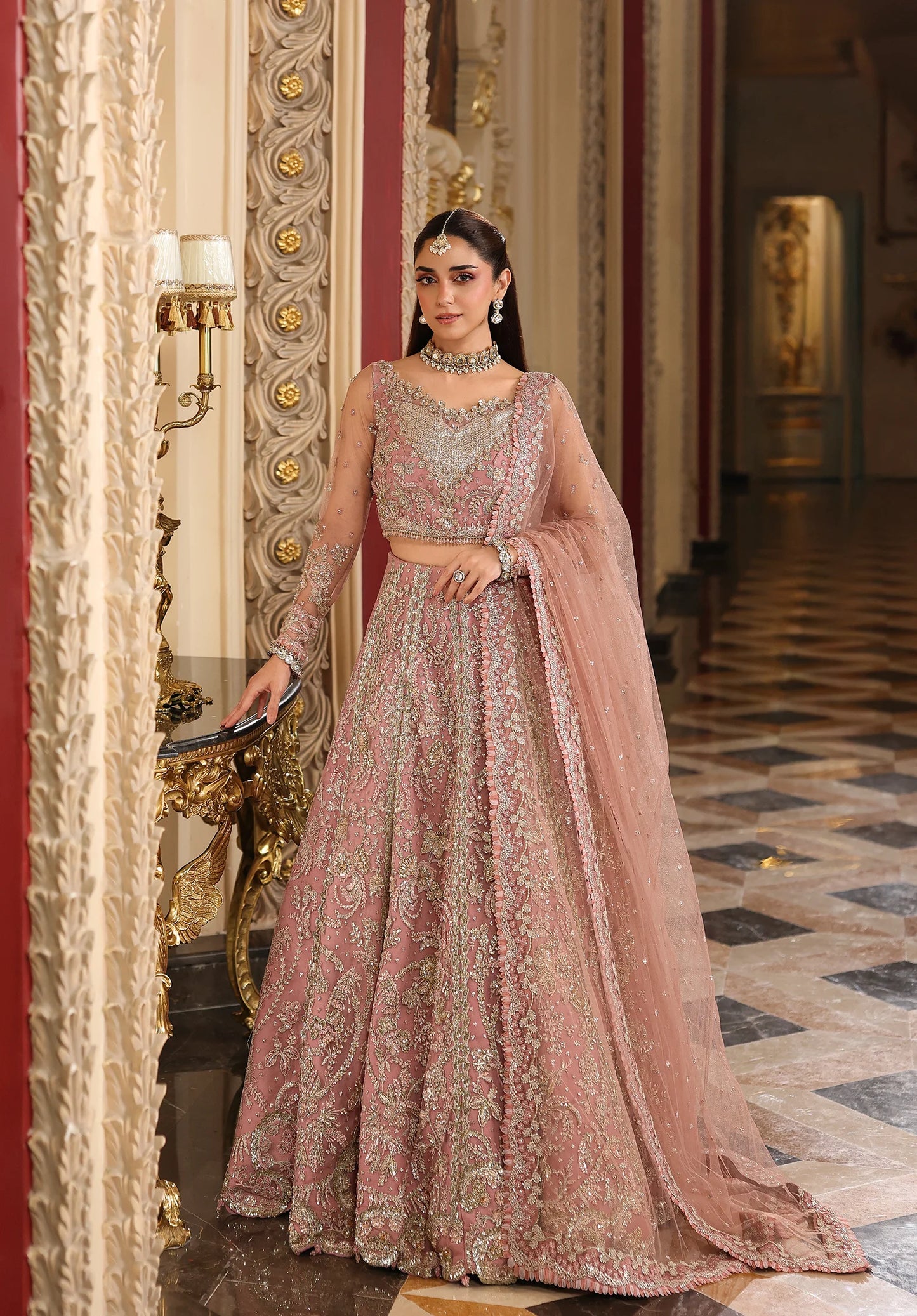 GLAMOROUS EMBROIDERED POLY NET HAND EMBELLISHED FRONT YOCK and EMBROIDERED POLY NET DUPATTA from STARDOM - FORMAL HANDWORK '25
