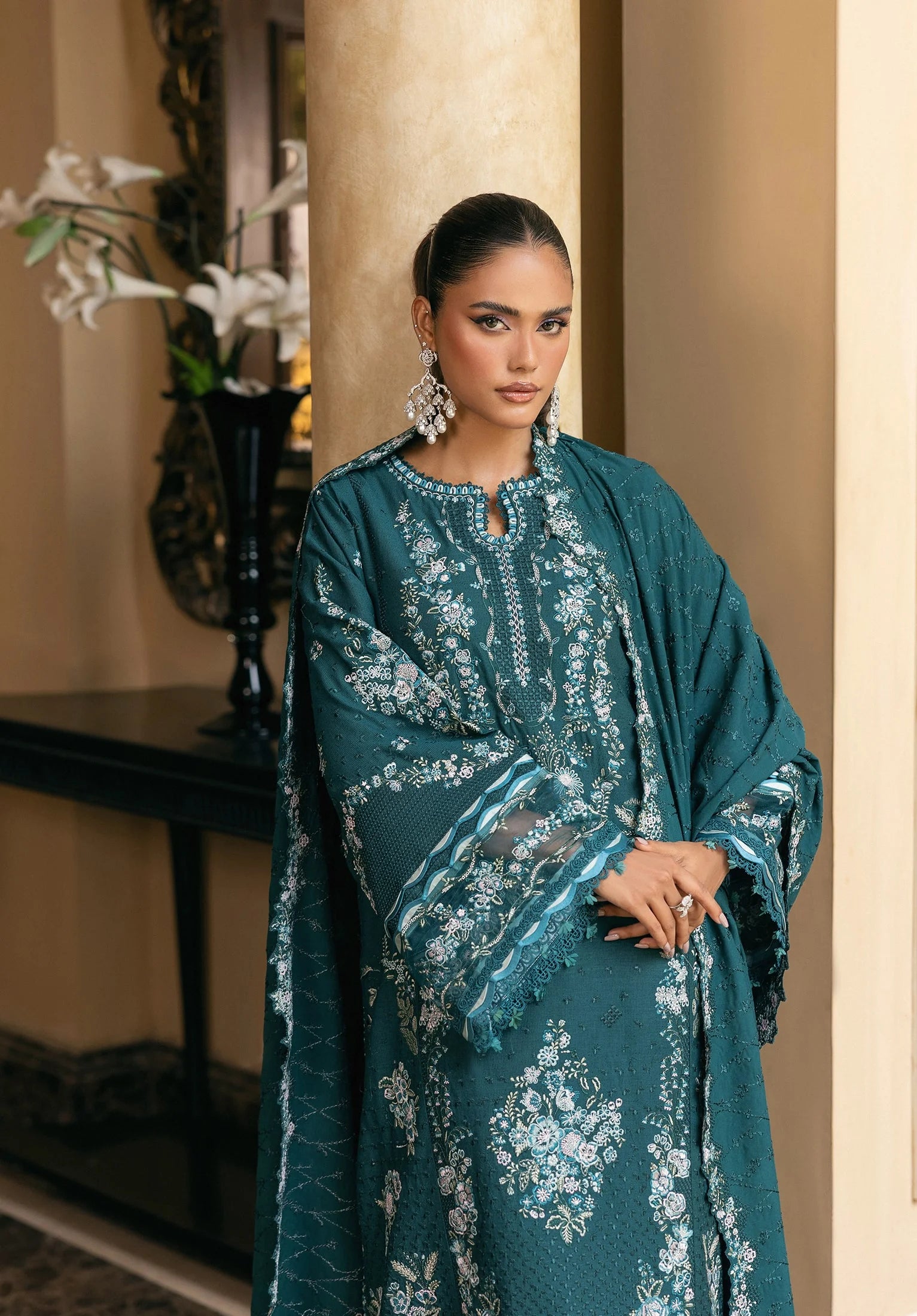 FIORENNE with EMBROIDERED KARANDI PANEL with EMBROIDERED SHAWL from Elaf LUXURY WINTER '25