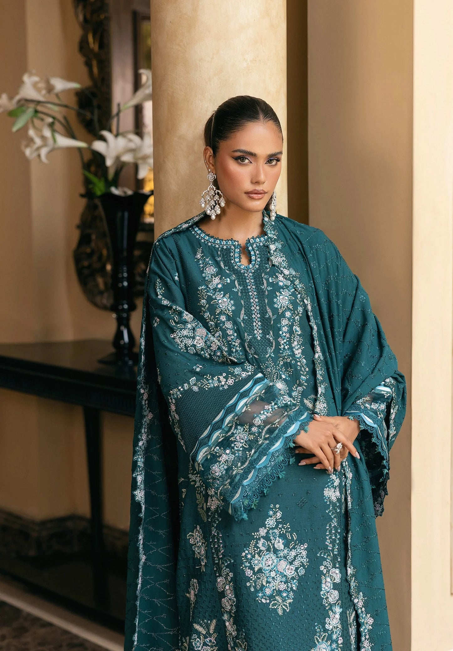 FIORENNE with EMBROIDERED KARANDI PANEL with EMBROIDERED SHAWL from Elaf LUXURY WINTER '25