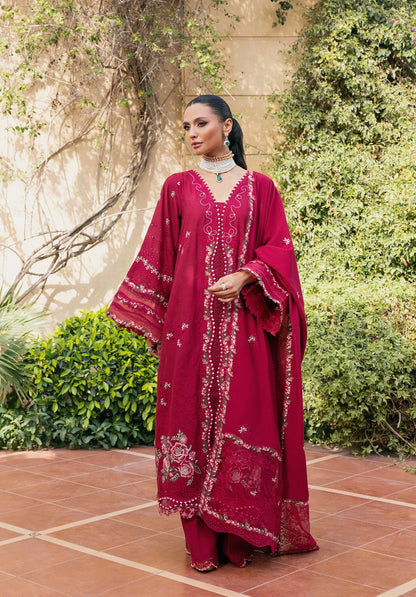 VELVROSE with EMBROIDERED KARANDI PANEL with EMBROIDERED SHAWL from Elaf LUXURY WINTER '25